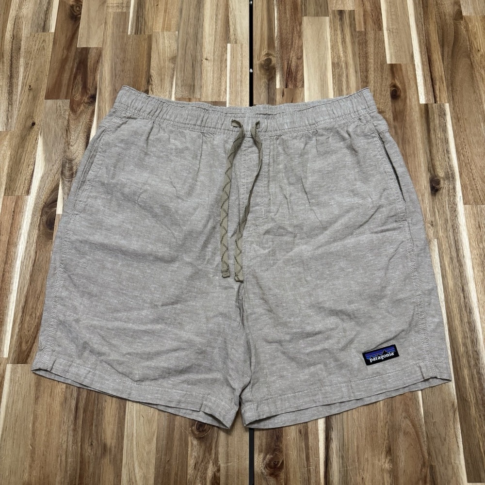 Patagonia Baggies Naturals Shorts Mens M Beige Hemp Cotton Chino 7" Inseam